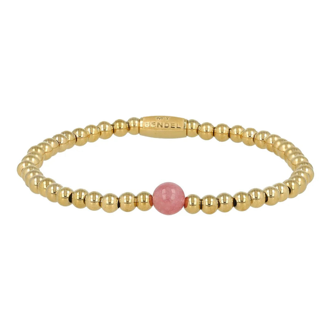 Aardbeienkwarts armband goud