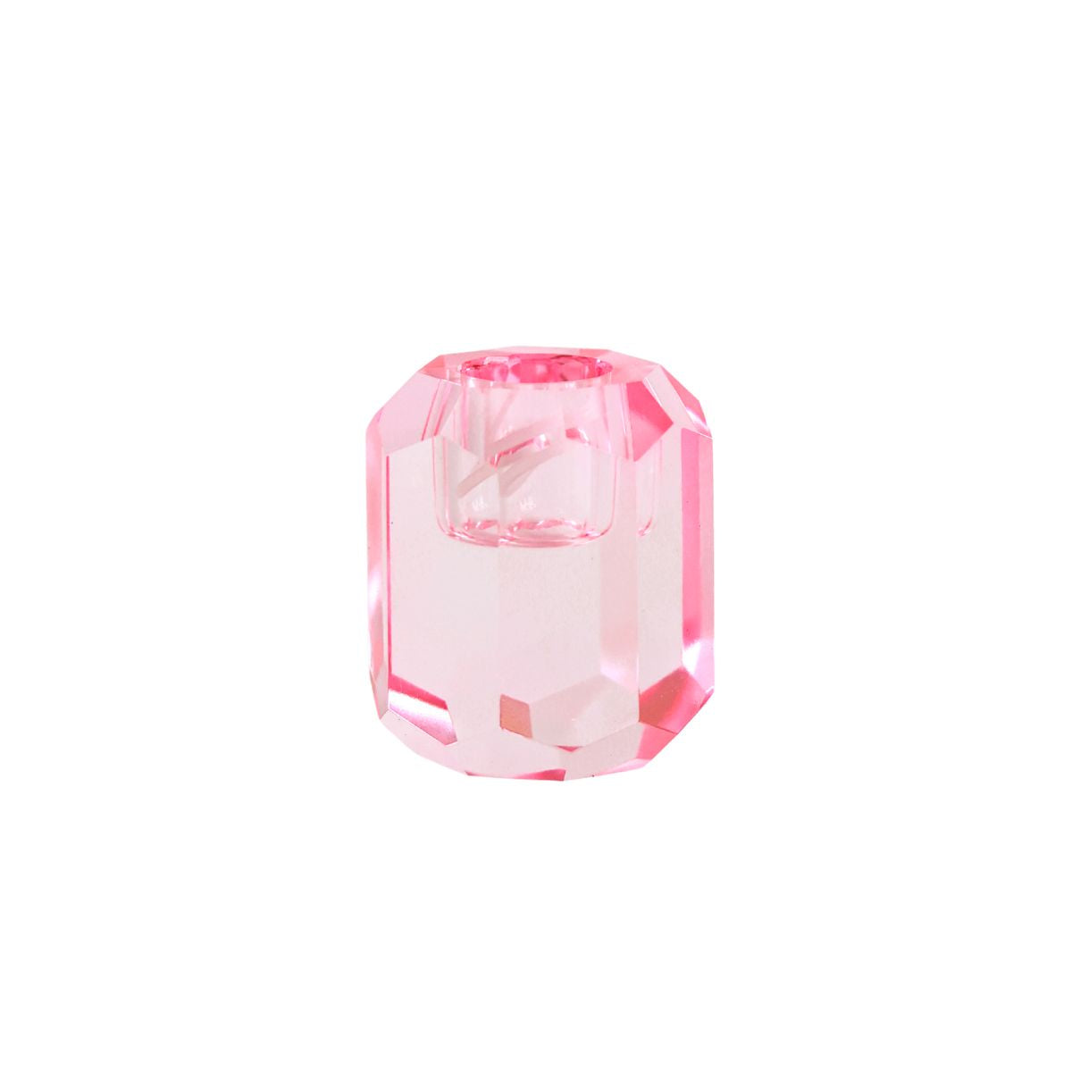 Candle Holder Glass Pink