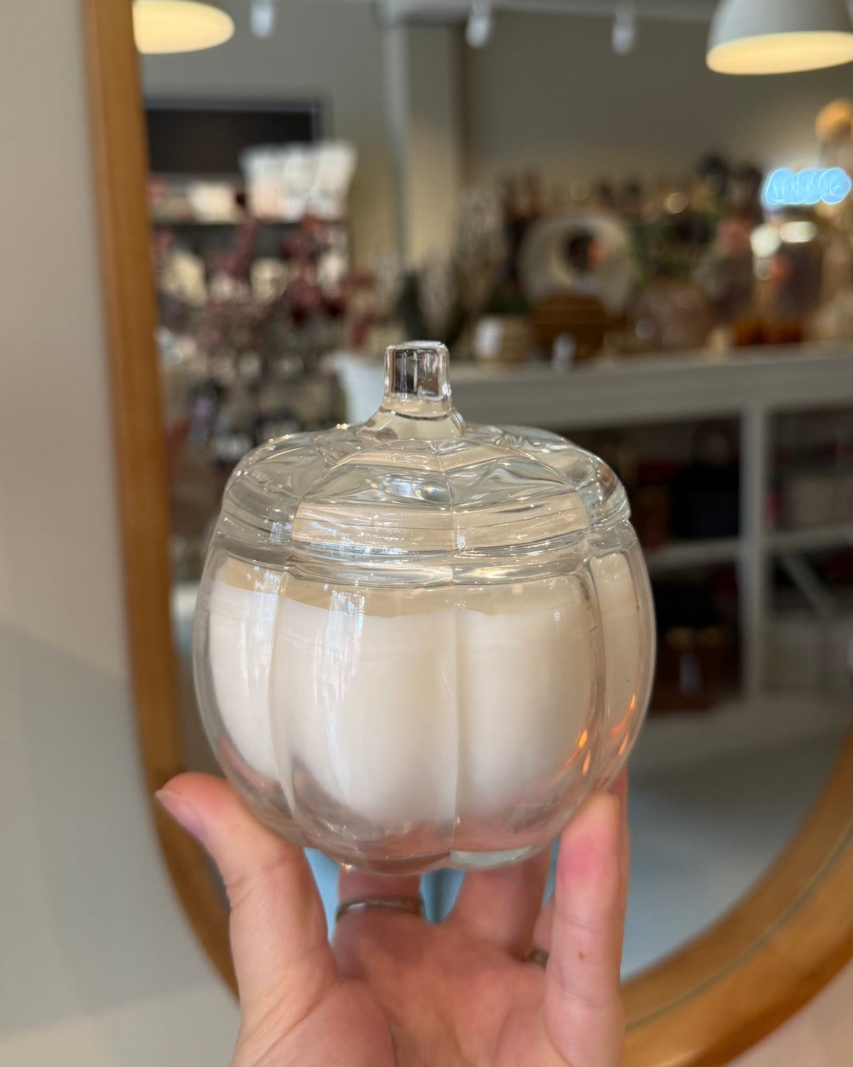 Pompoen geurkaars glas