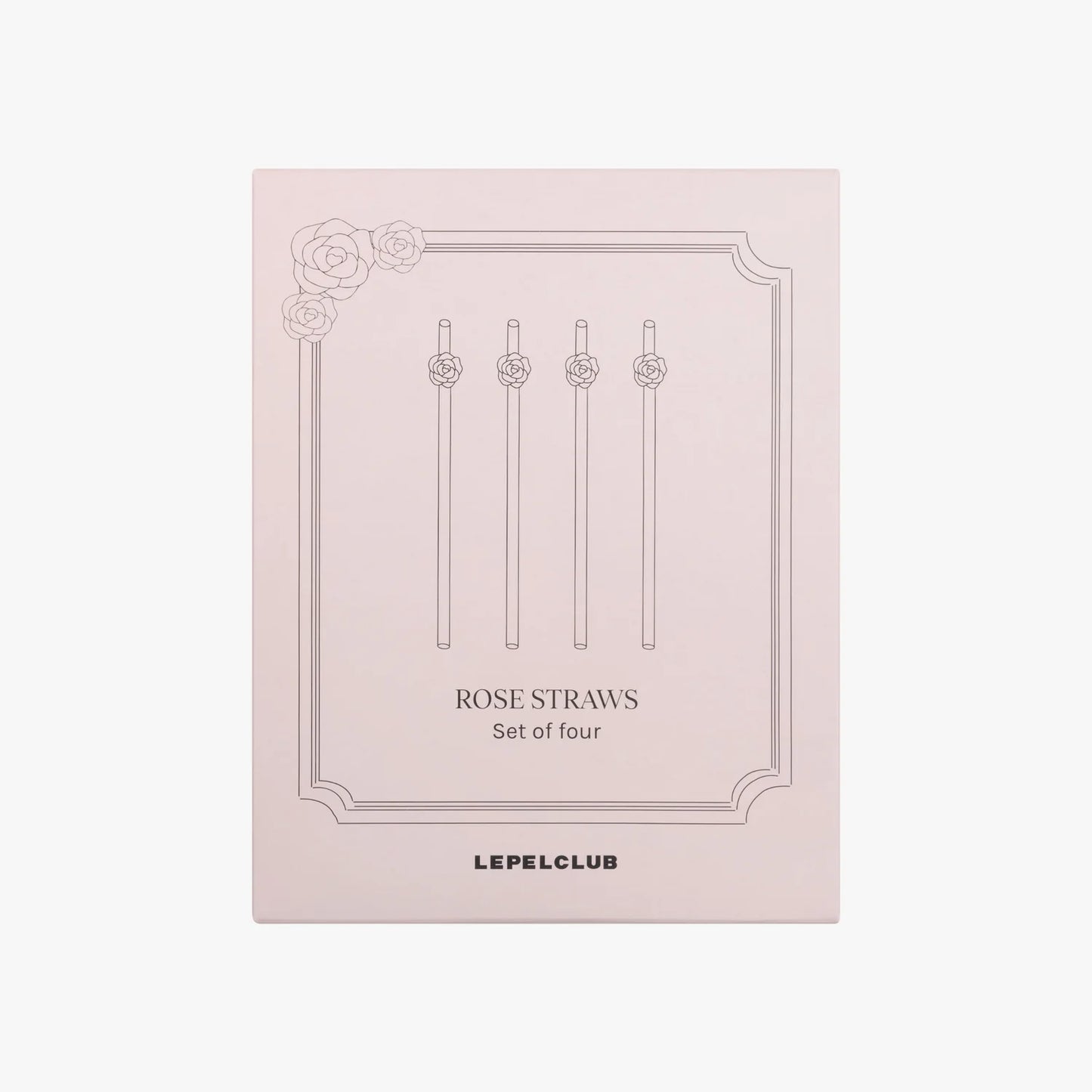 Rose straws (set van vier)