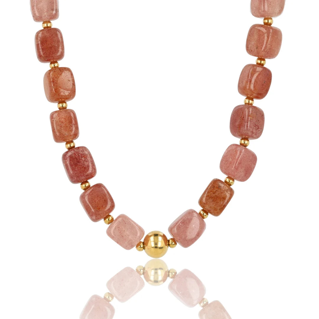 Bold ketting met Aardbeienkwarts