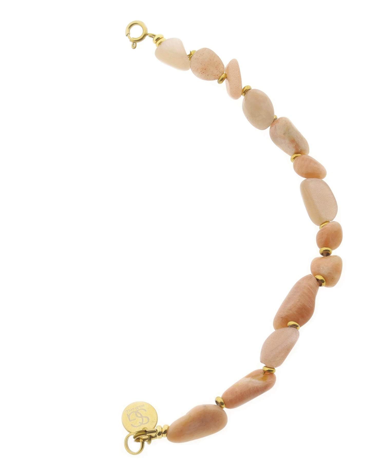 Tussenstuk ketting Zonnesteen 6 mm rond of irregular