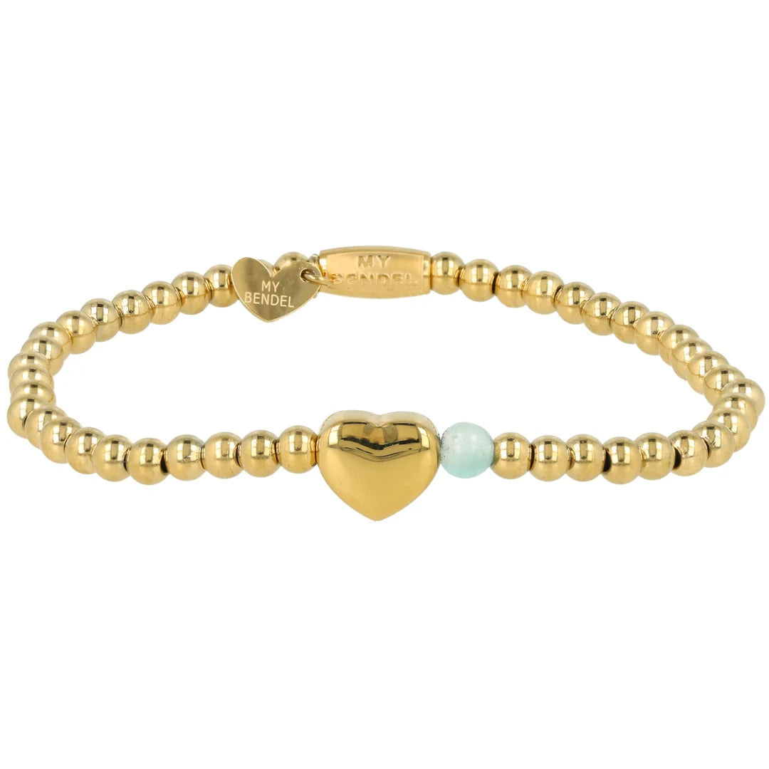 Armband met hartje en groene Fluoriet edelsteen