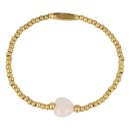 Rozekwarts hart armband goud