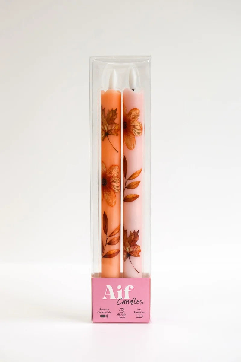 LED Pillar Candle Wildflower RC-set van 2