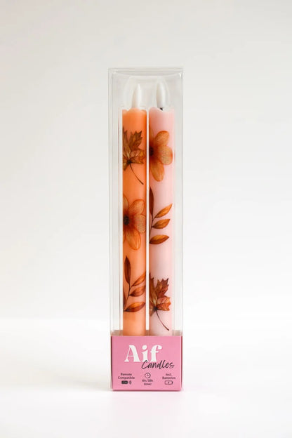LED Pillar Candle Wildflower RC-set van 2
