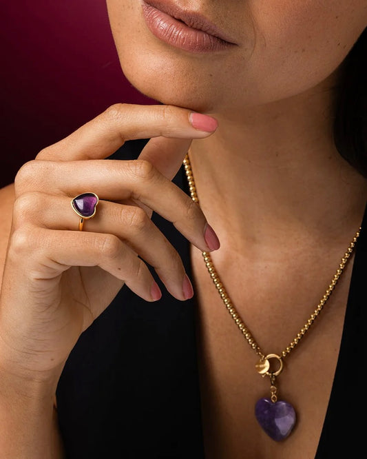 Amethist ring hart