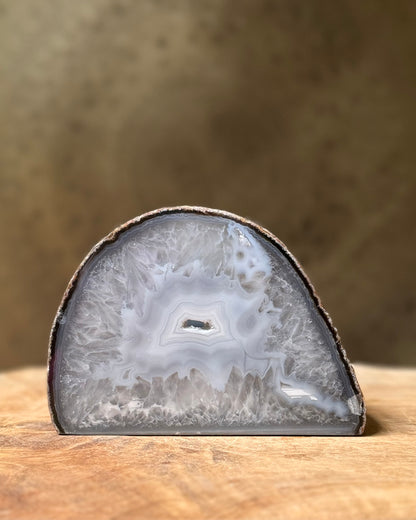 Agaat geode waxinelichthouder