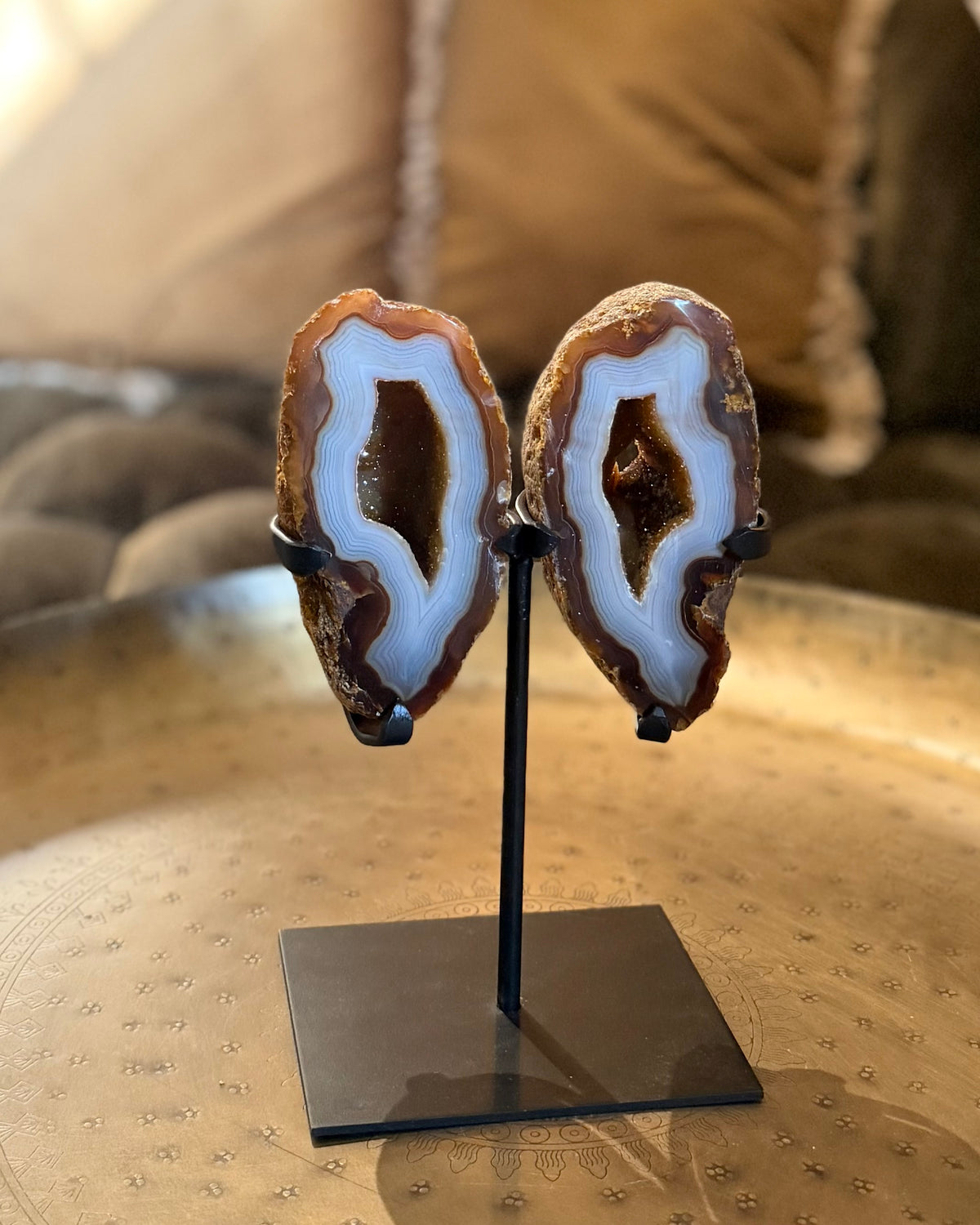 Agaat geode paar vlinder
