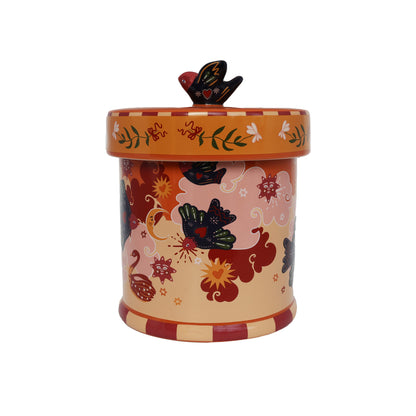 Pot oranje vogels