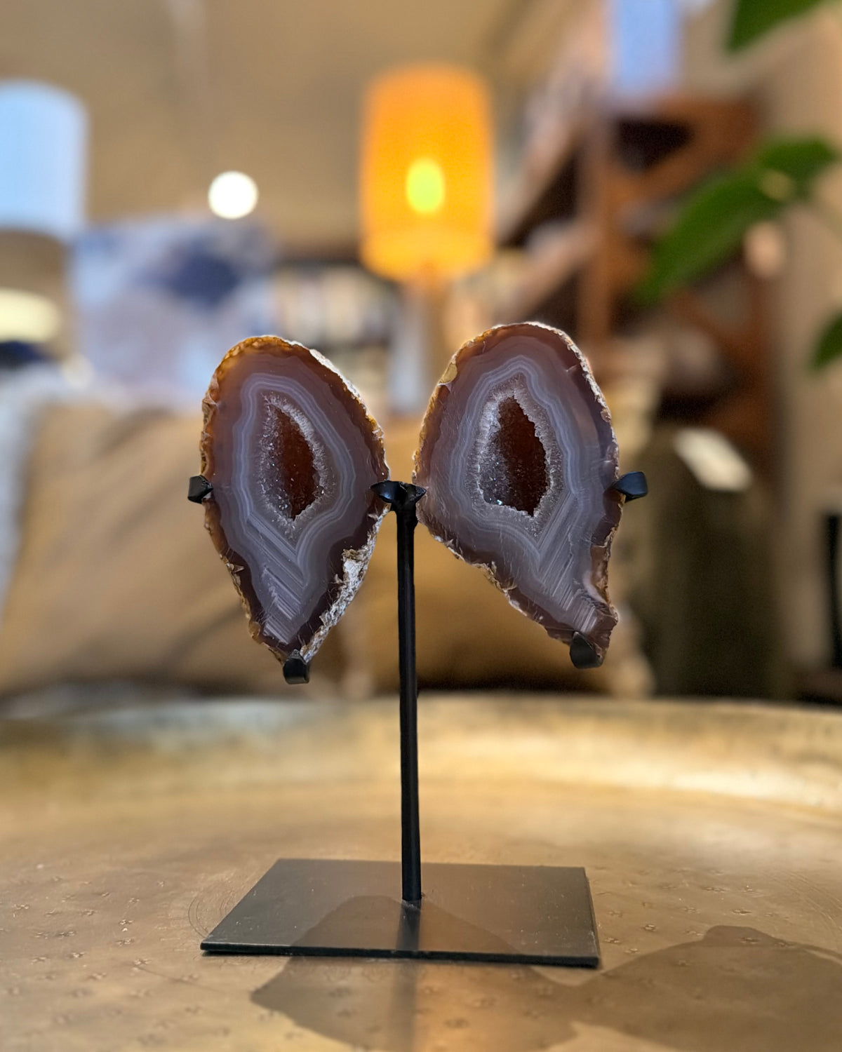 Agaat geode paar vlinder