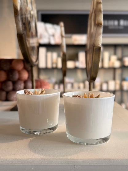 Geurkaars wit glas groot