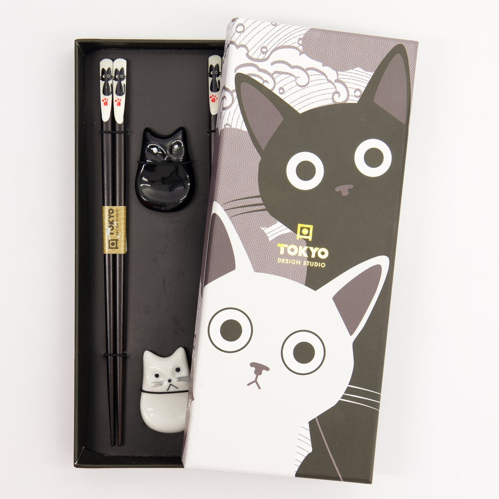Tokyo Design Studio giftset Chopstick en houders Cat