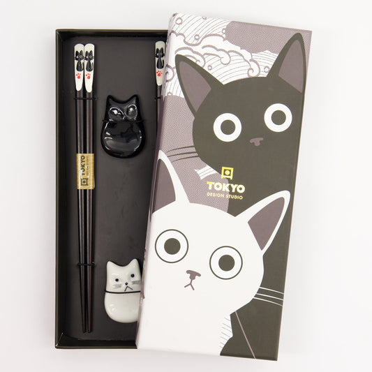 Tokyo Design Studio giftset Chopstick en houders Cat