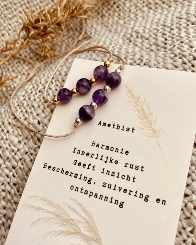 Affirmatie armbandje - Amethist