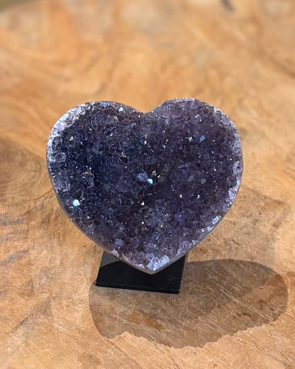Druzy Amethist hartje op standaard