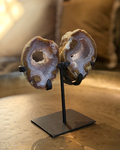 Agaat geode paar vlinder