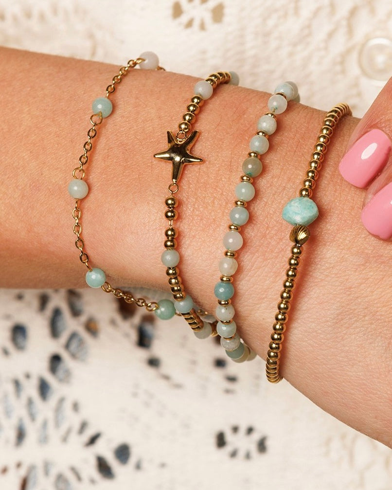 Amazoniet schelp armband