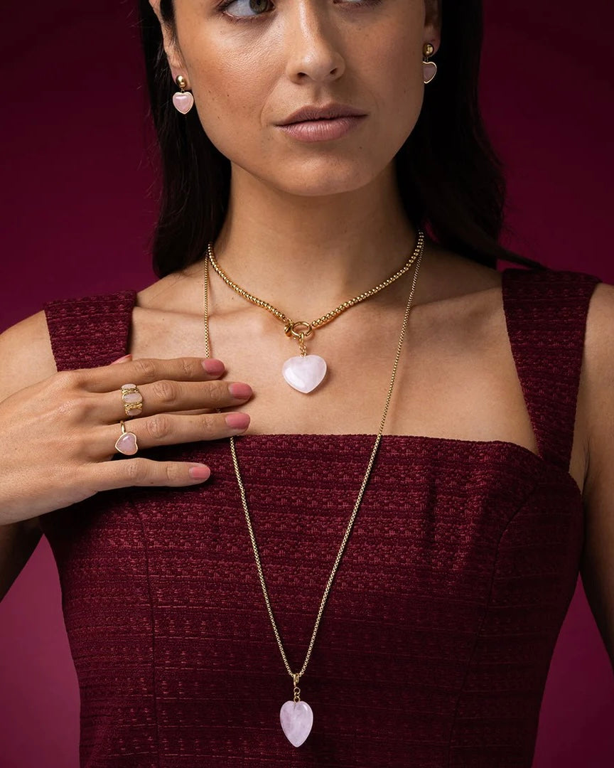 Rozekwarts lange box ketting
