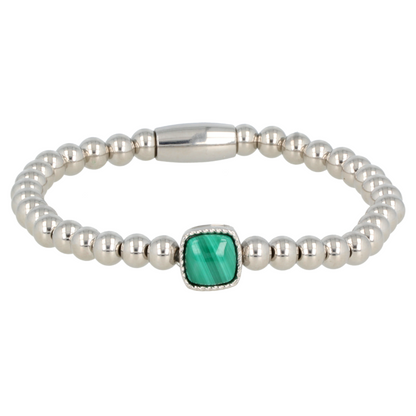 Malachiet armband goud/zilver