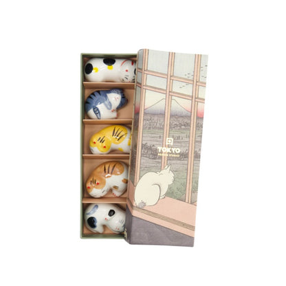 Chopstickhouder giftset Lucky Cat 5pc