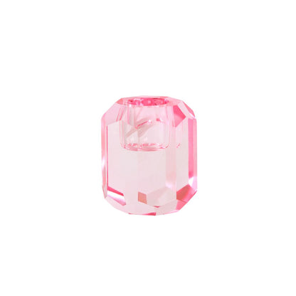 Candle Holder Glass Pink