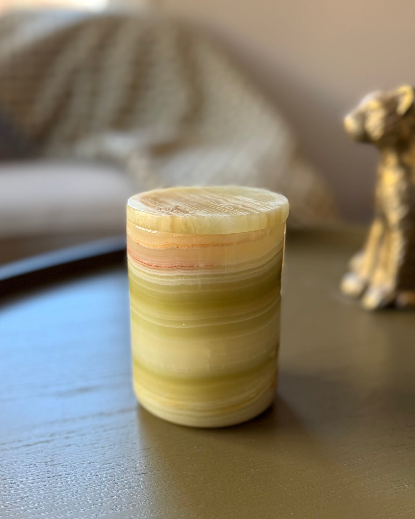 Luxe Onyx kaarshouder met deksel - groen