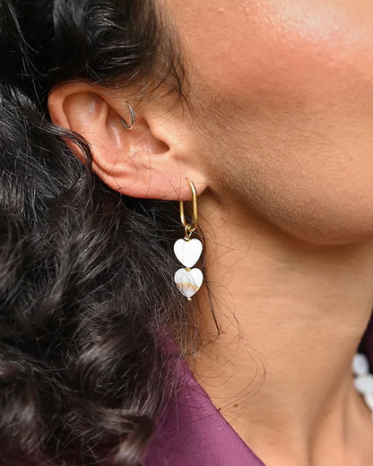Oorbellen Schelp hartjes