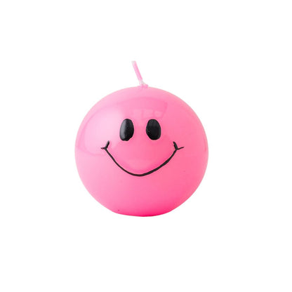 Smiley kaars Pink