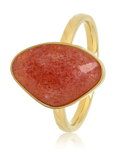 Aardbeienkwarts freeform ring