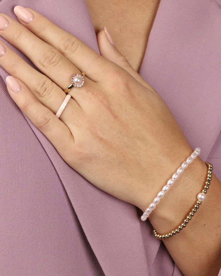 Keramiek ring facet geslepen Peach