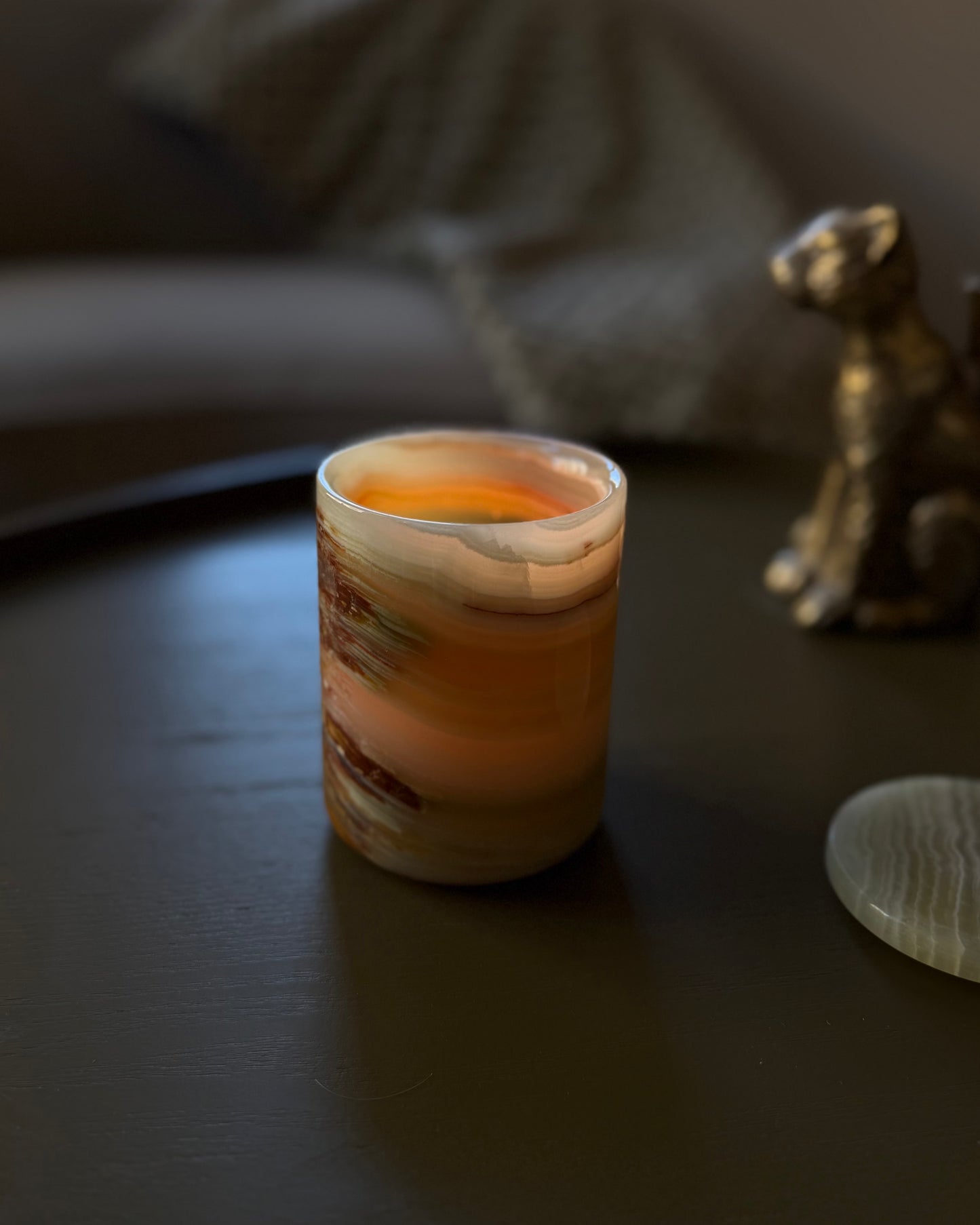 Luxe Onyx kaarshouder met deksel - groen