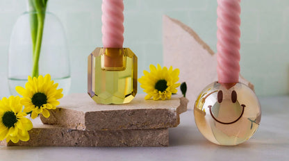Candle Holder Glass Green
