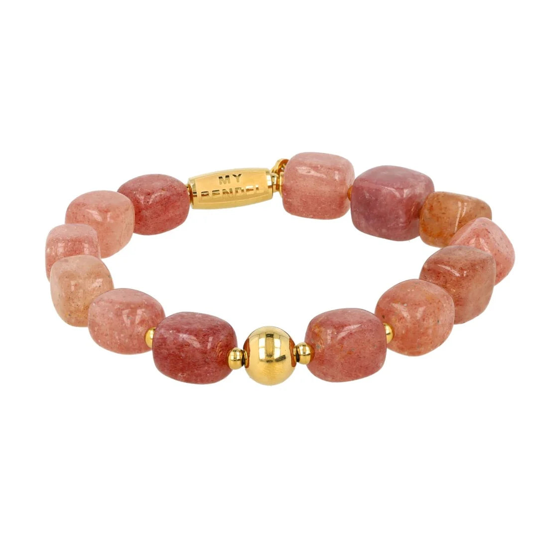 Bold armband met Aardbeienkwarts