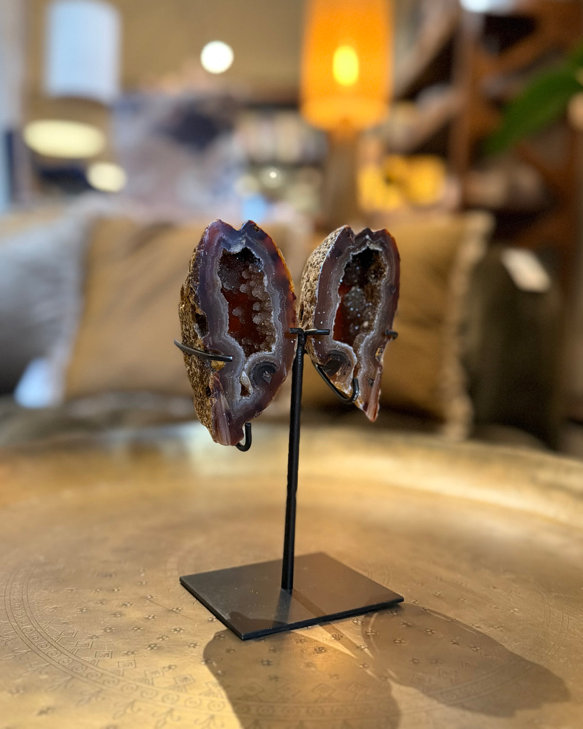Agaat geode paar vlinder