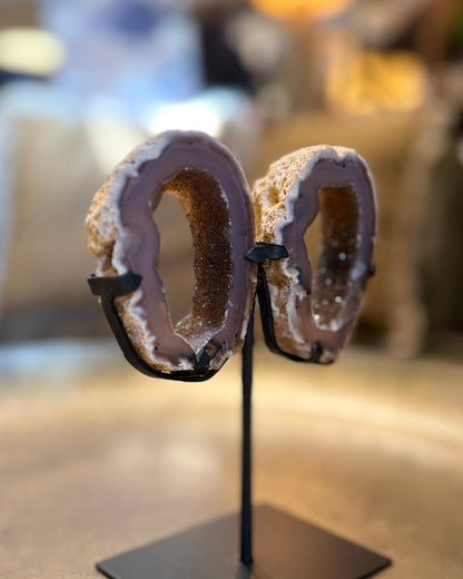 Agaat geode paar vlinder