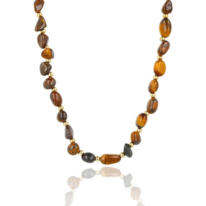 Ketting met organische vormen-Tijgeroog