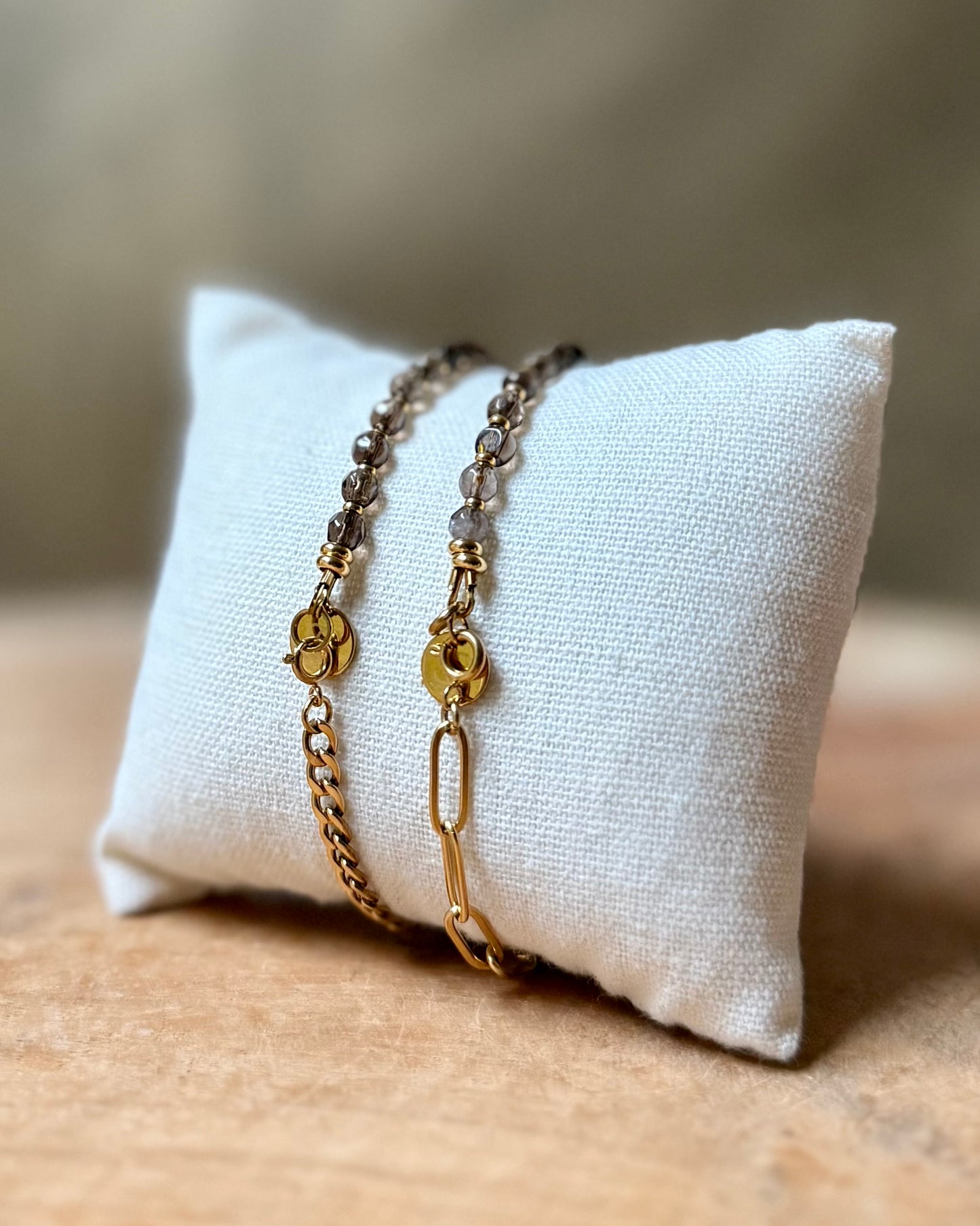Edelsteen tussenstuk 4 mm armband Solid Gold