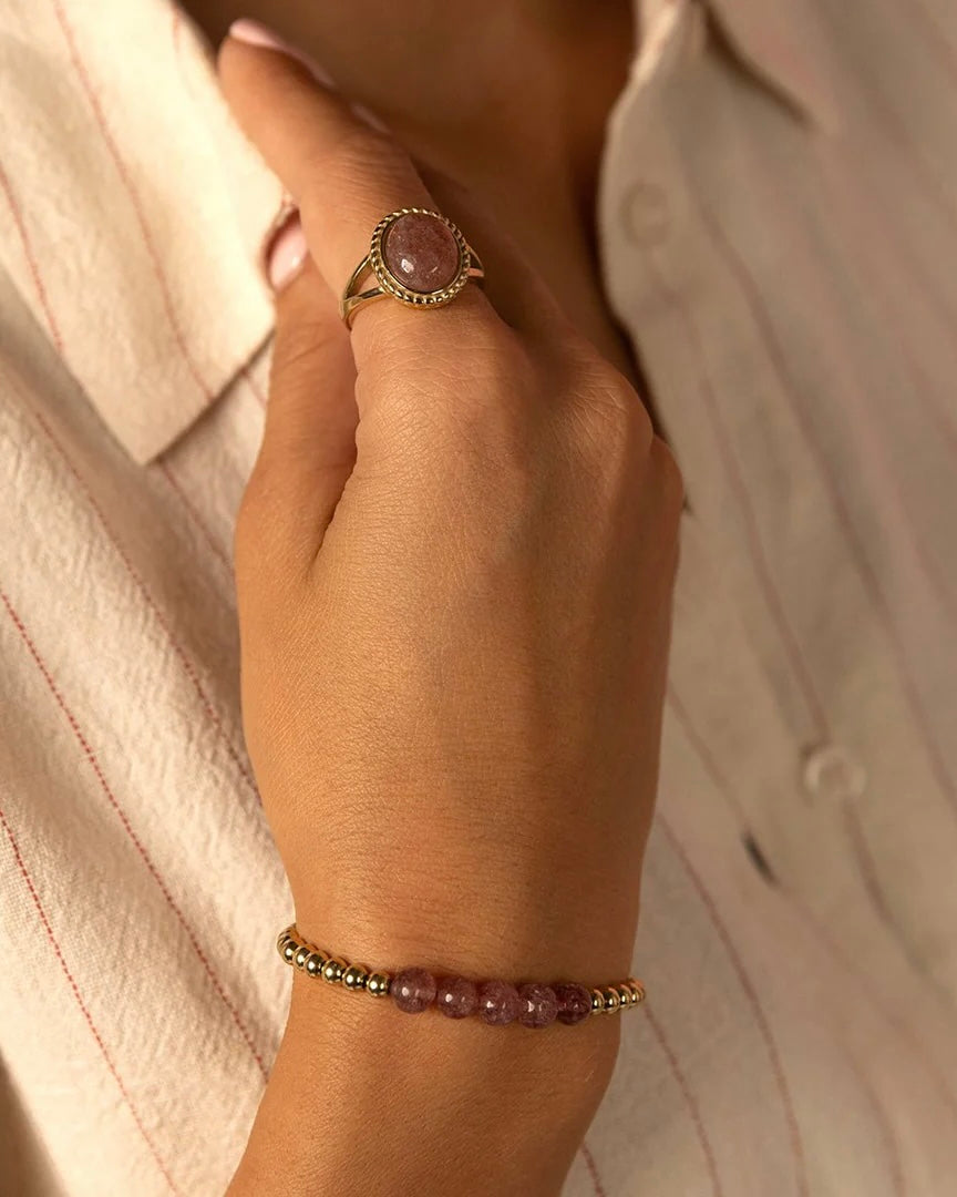 Aardbeienkwarts armband