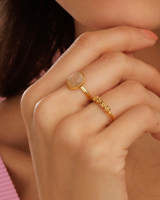 Bloemetjes ring goud