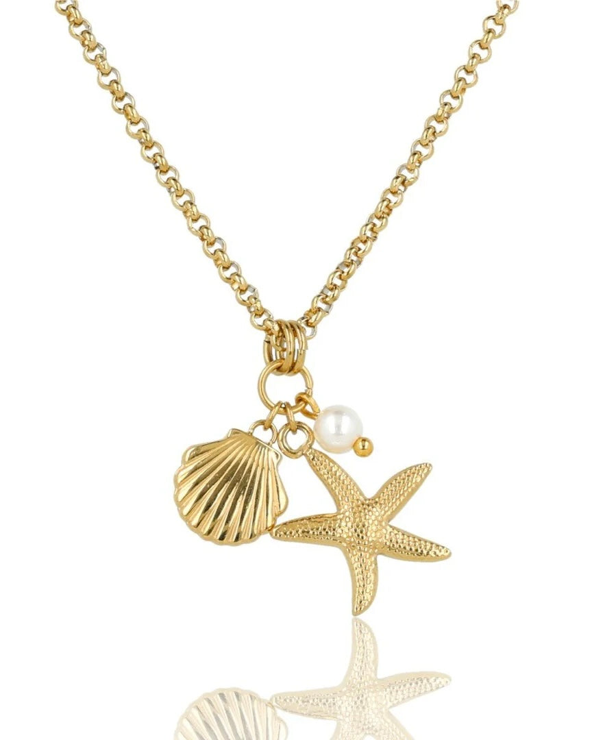 Ketting met schelp/zeester en pareltje
