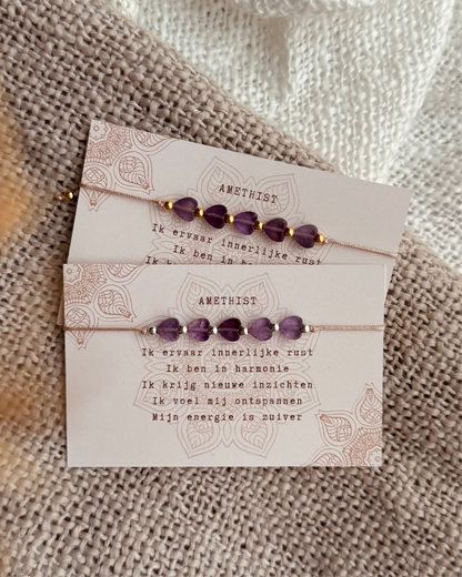 Hartjes armbandje - Amethist