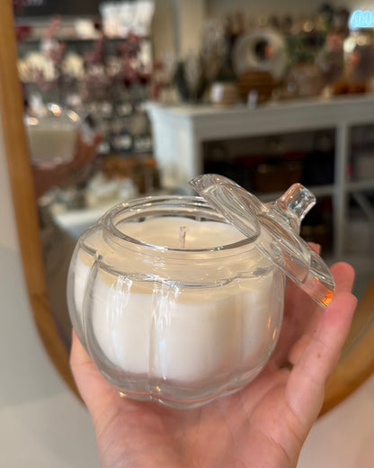 Pompoen geurkaars glas