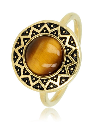 Tijgeroog ring goud
