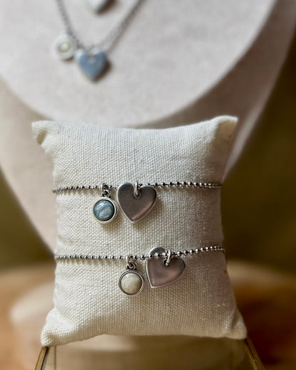 Qoss armband of ketting met hartje