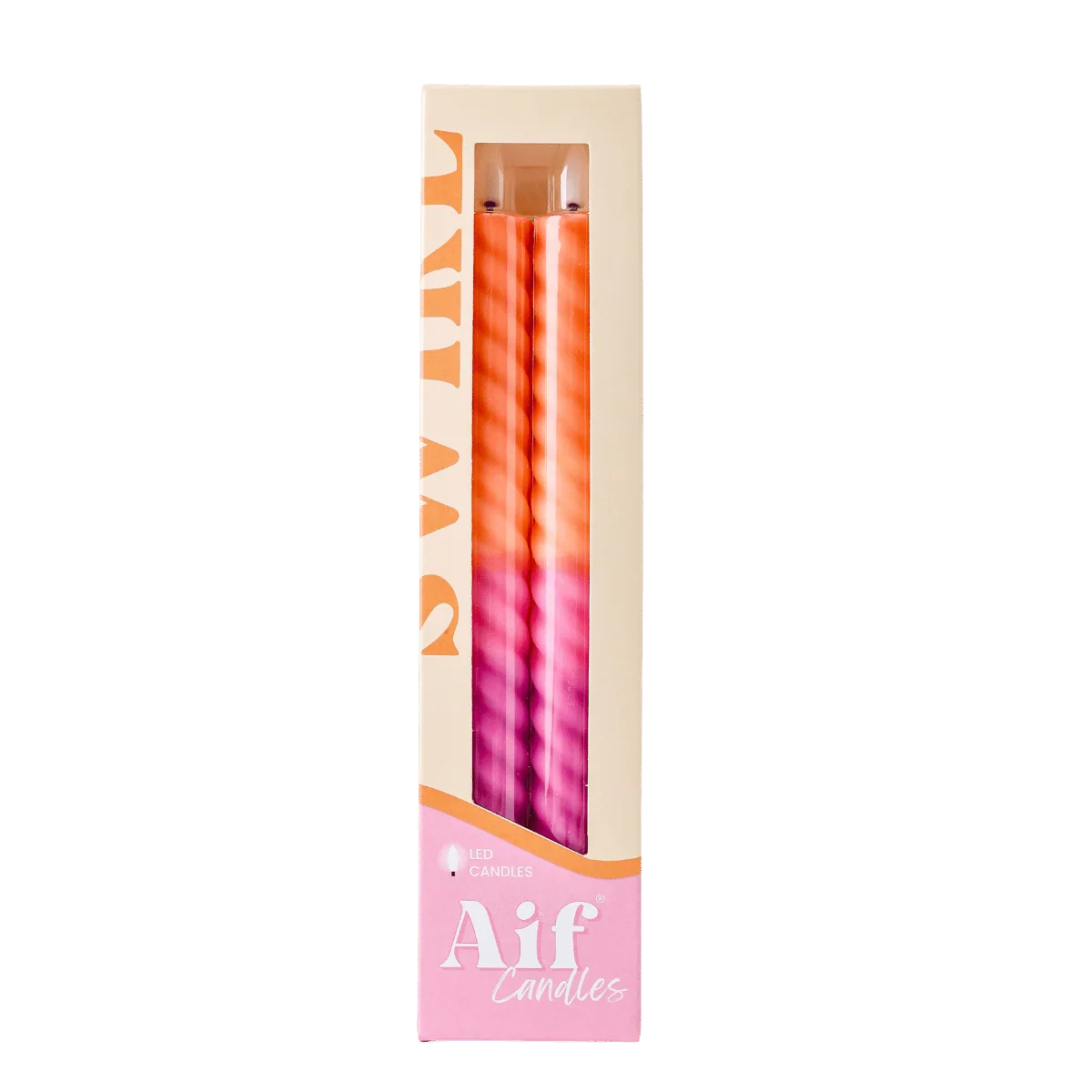 LED Swirl Candle Sunset-set van 2