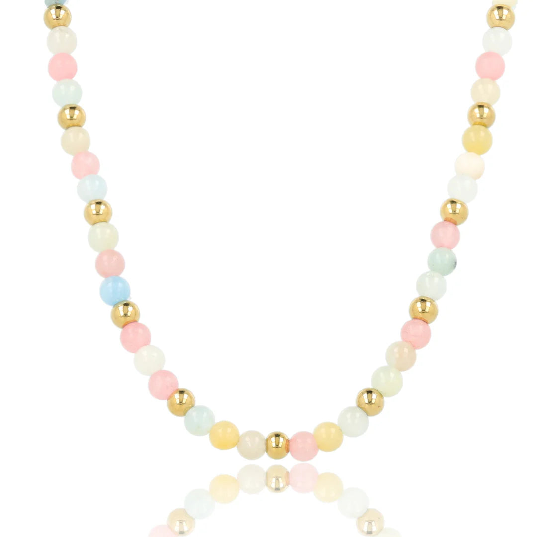 Maansteen, Morganiet & Rozekwarts ketting