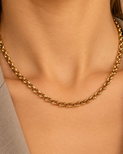 Schakelketting ronde schakels goud