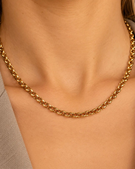Schakelketting ronde schakels goud