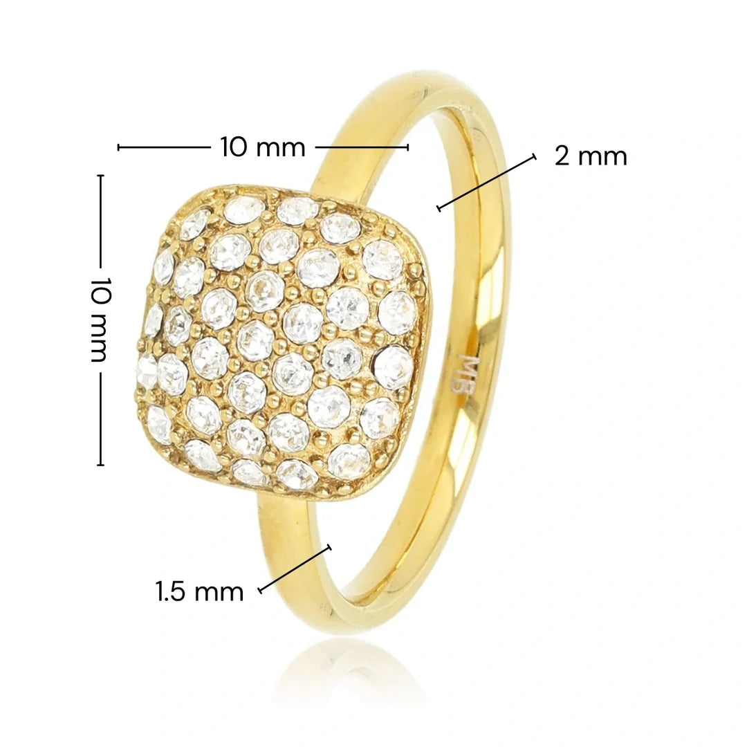 Zirkonia ring vierkant